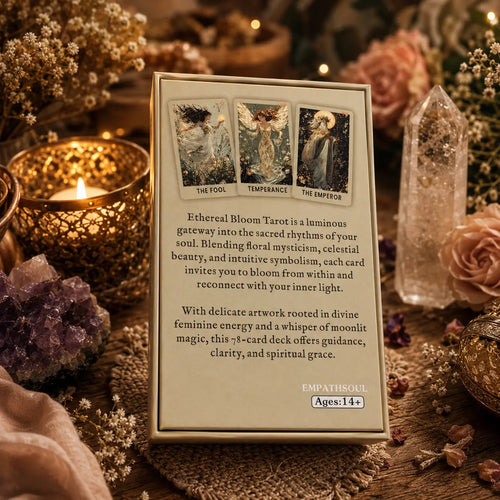 Ethereal Bloom Egy gyönyörű virág otívumos tarot kártya