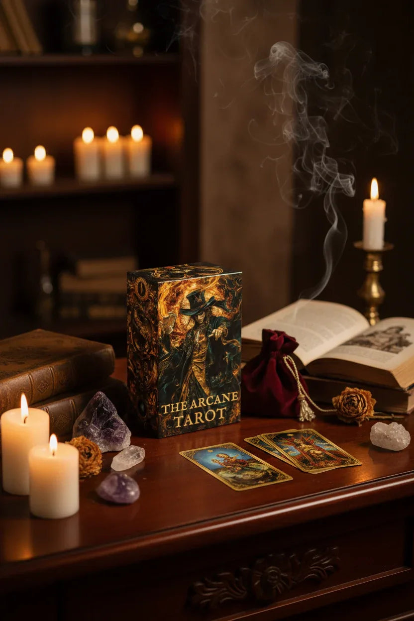 Lifestyle termékfotó - The Arcane Tarot kártya doboz