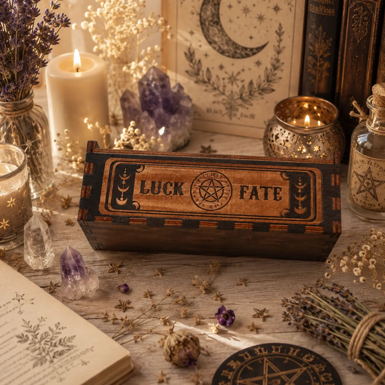 Gravírozott tarot tároló doboz