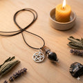 Védelmi spell Jar Wicca medál zsinórral