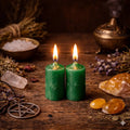 Zöld mini gyertya rituálékhoz és meditációkhoz. WhiteAnge Spiritual